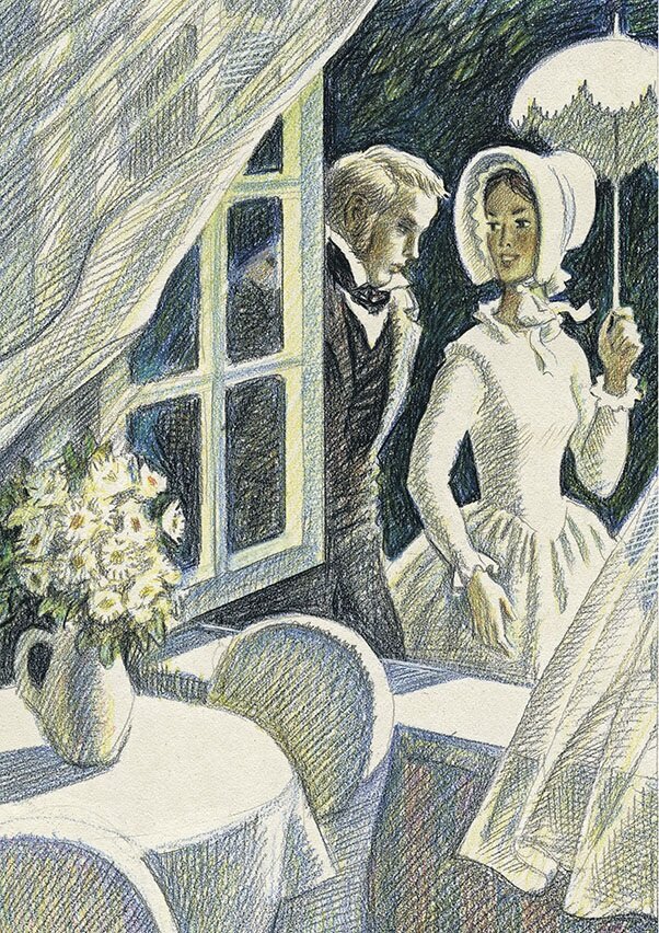 Ю.С Гершкович. Иллюстрация к роману И.А. Гончарова "Обломов"