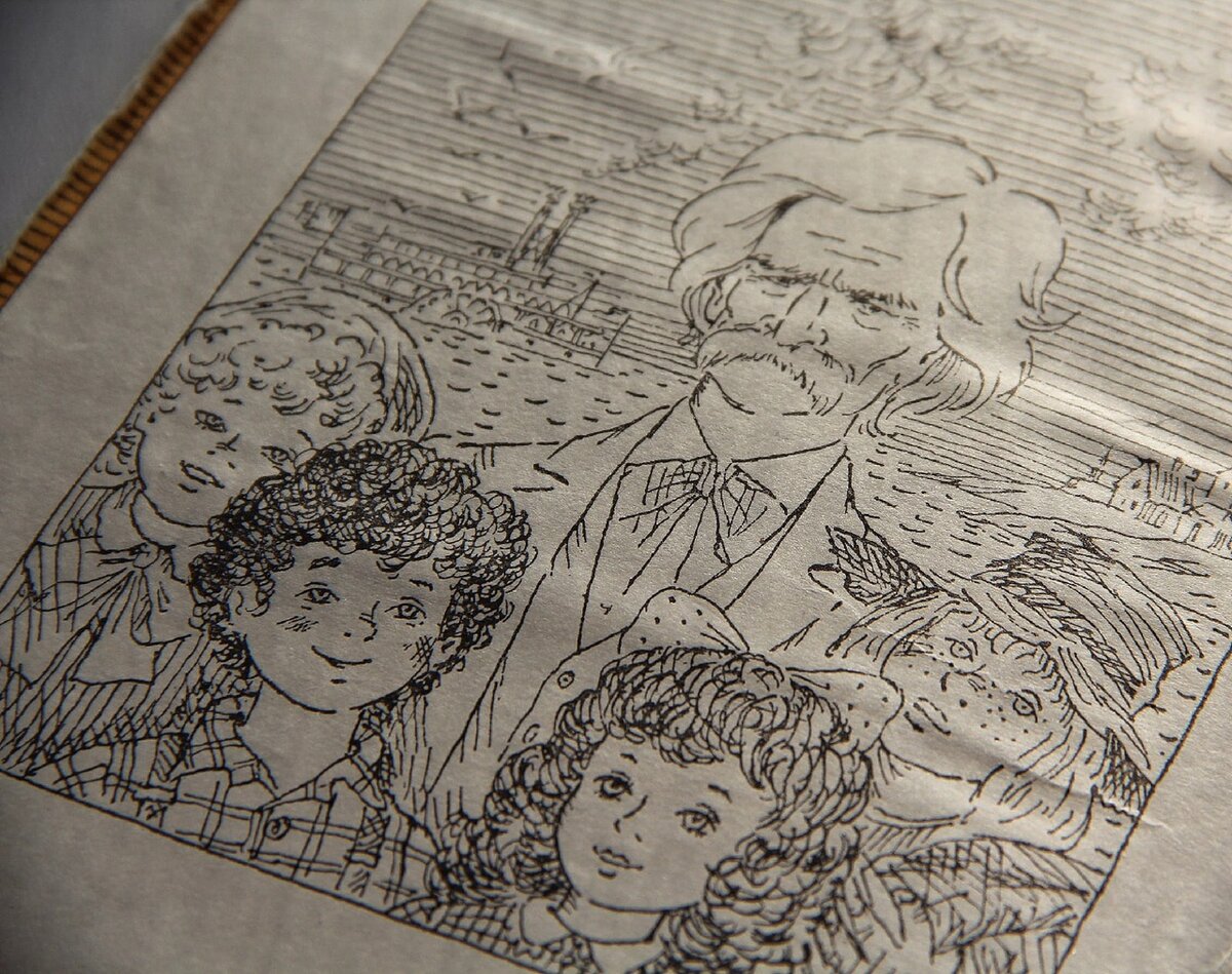 Иллюстрация из книги А. Зверева "Мир Марка Твена", худ. В. Сергеев; 1985/ Москва, с. 2.