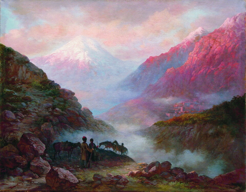 Казачий дозор в горах. И.Занковский.