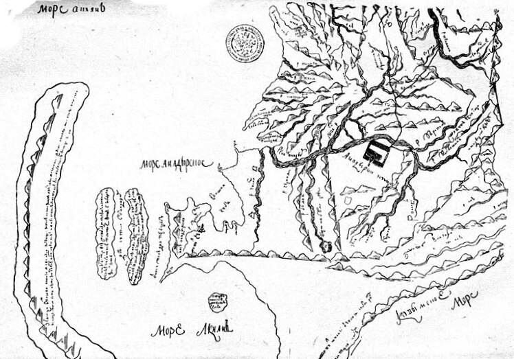 Анадырский острог в начале XVIII века на карте И. Львова