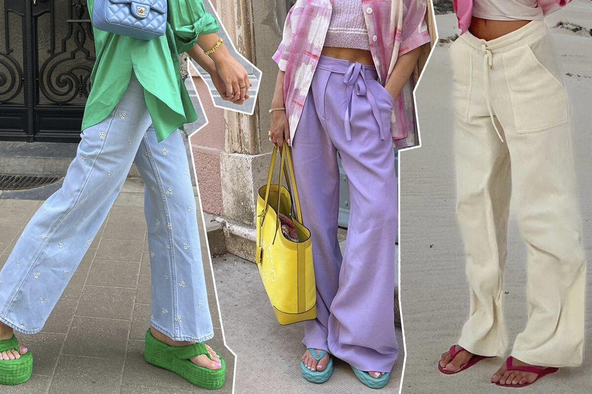     10 пар ярких шлепок, которые уместно носить в городе