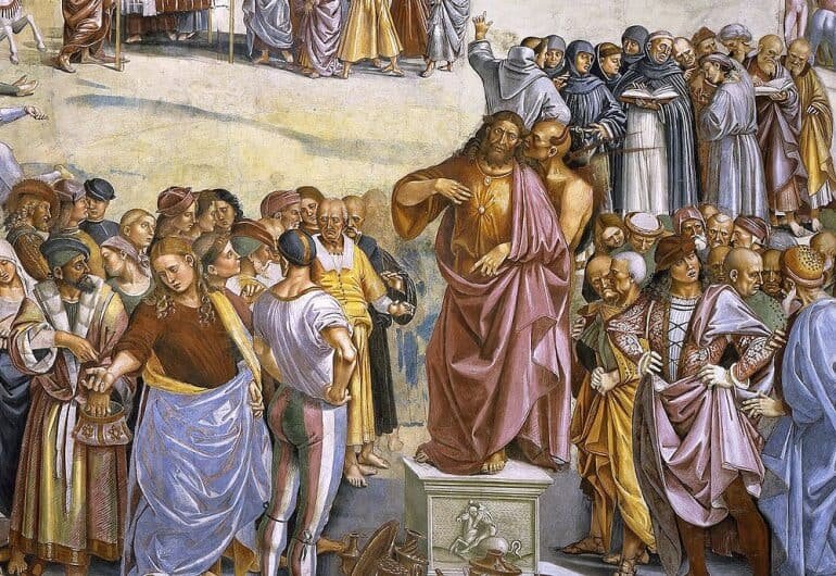 Проповедь Антихириста (фрагмент). Фреска Луки Синьорелли. Орвието, 1500–1504