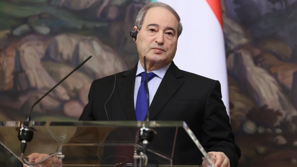    Министр иностранных дел Сирии Фейсал Микдад на пресс-конференции по итогам встречи с министром иностранных дел РФ Сергеем Лавровым в Москве© POOL