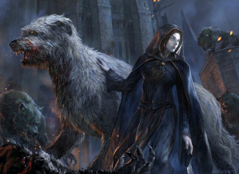 «Luthien and Huan in Tol-in Gaurhoth» by VargasNi.