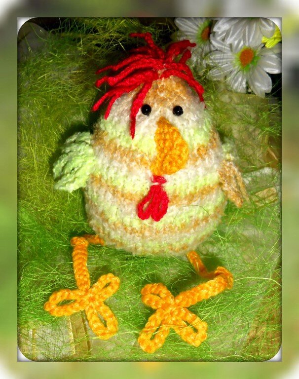 Петушок связан спицами