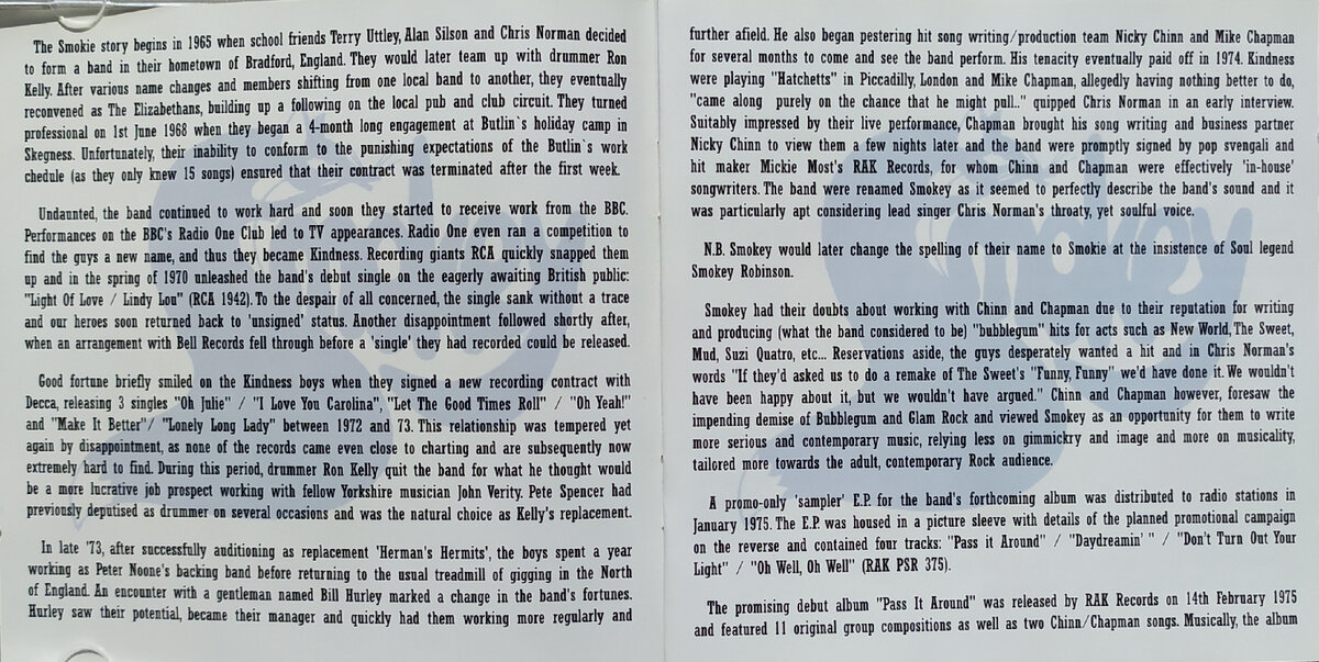 Smokie "Pass It Around " (1975) CD (2007)
