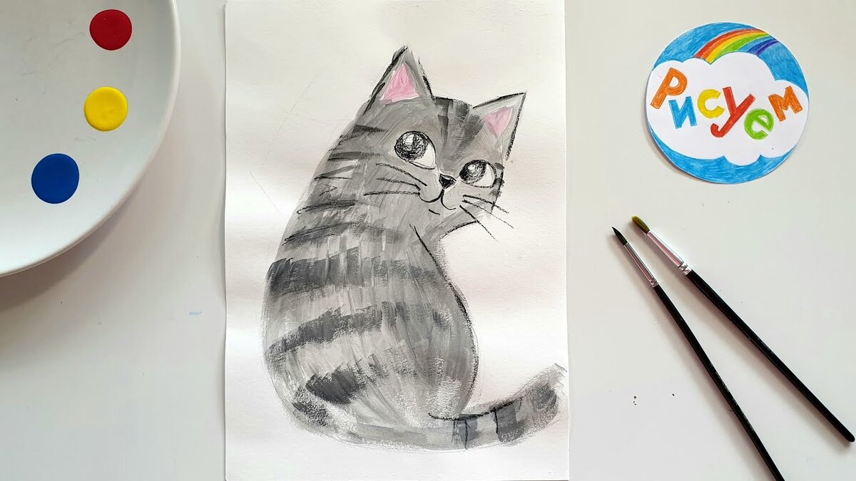 Как нарисовать мультяшного кота поэтапно