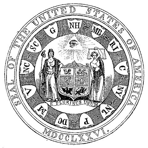 Примерно так выглядел первый вариант американского герба