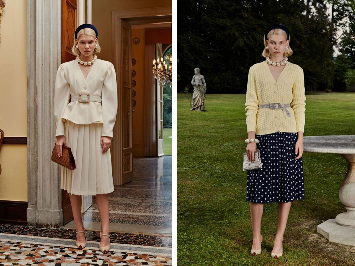 Модель в винтажной одежде 60-х