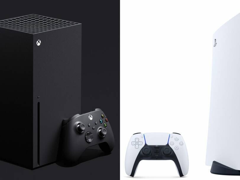 Xbox Series X (слева) и PlayStation 5 (справа). © Microsoft/Sony