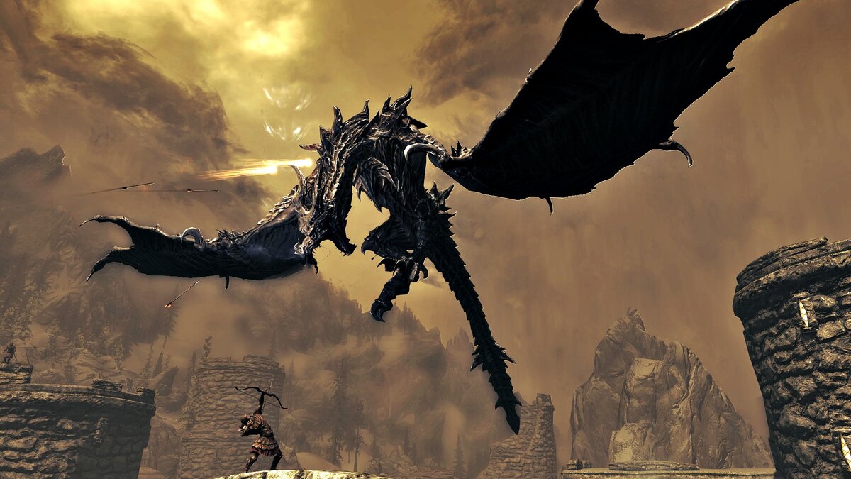 довакин в образе довакина убивает стражника.