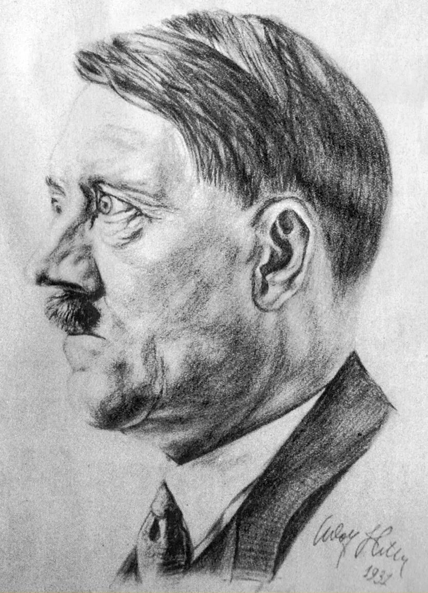 Автопортрет Гитлера, 1931 год. Хара́ктерная вещь, хоть и жуткая! 