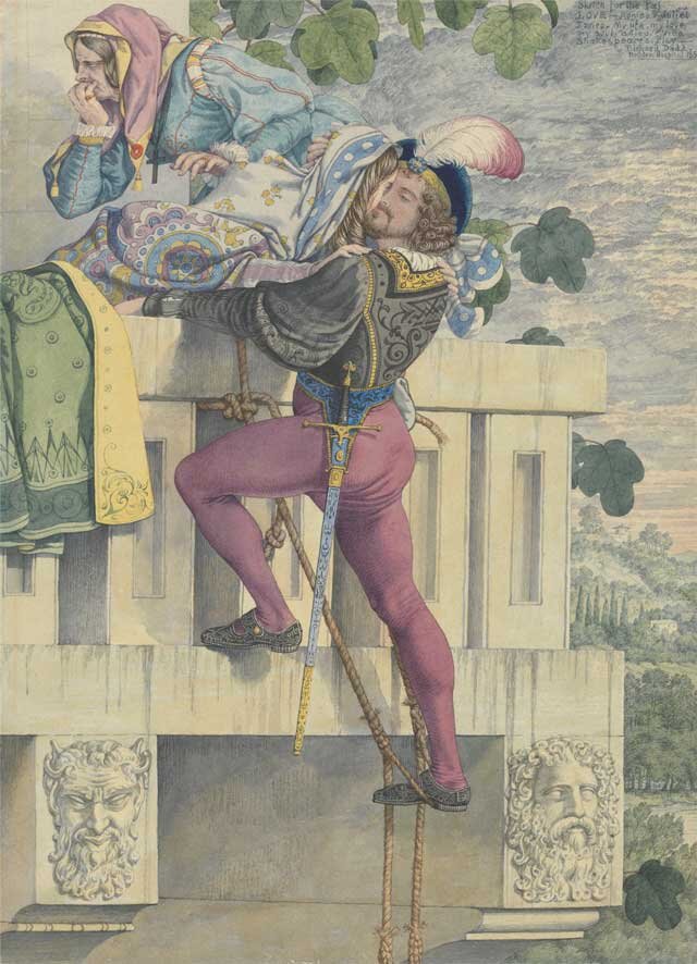 Цикл Страсти, Любовь. Richard Dadd, Sketch to Illustrate the Passions: Love, 1853, watercolour on paper, Yale Center for British Art, Paul Mellon Fund.  