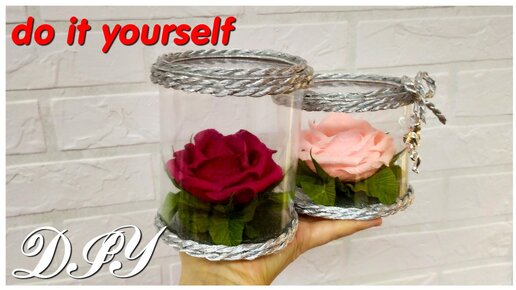 ⚫ПОДАРОК★ РОЗА В КОРОБКЕ из пластиковой бутылки DIY GIFT ★ ROSE IN A BOX from a plastic bottle