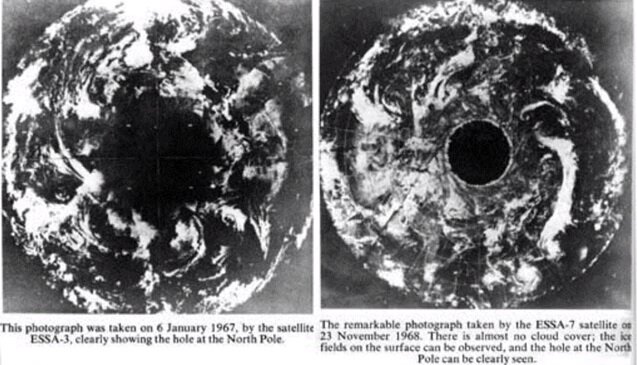 Эти фото были сделаны американскими спутниками ESSA-3 и ESSA-7 соответственно в 1967 и 1968 годах.