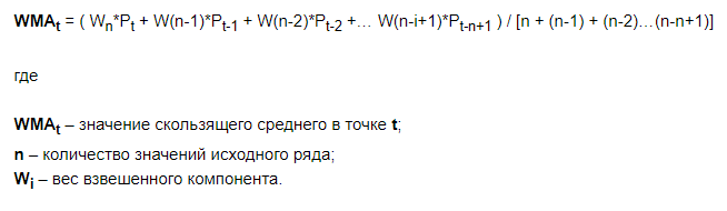 (формула WMA)