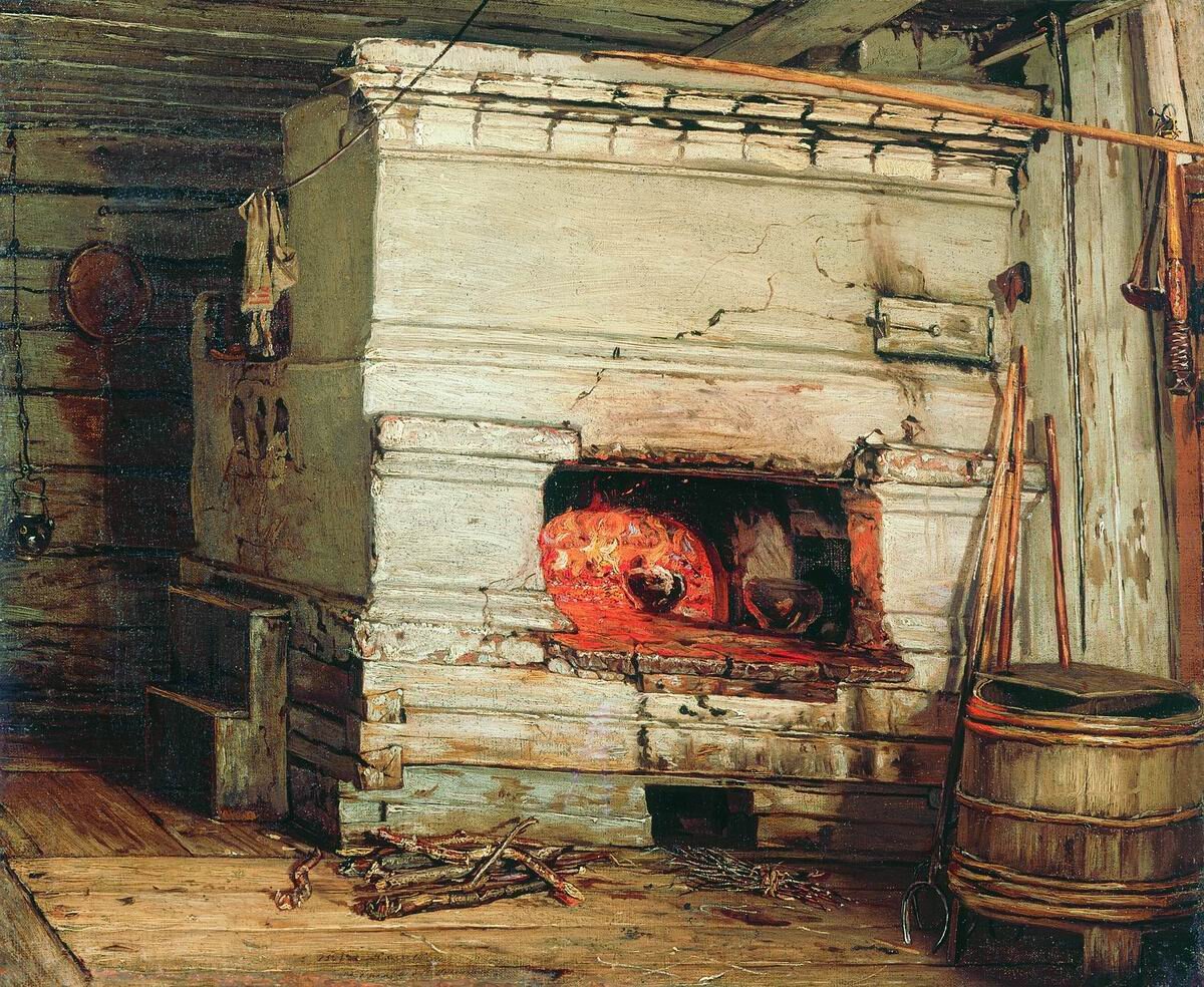В.М.Максимов. Крестьянская изба. 1869. Вологодская областная художественная галерея