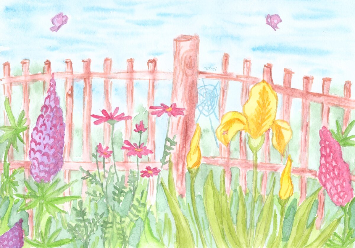 Рисунок автора | Мамина клумба