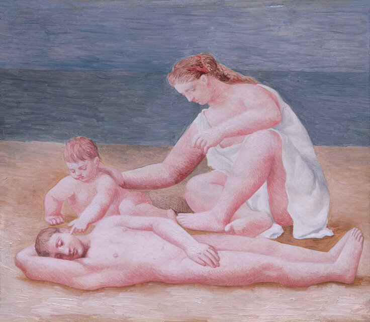 Семья на море. 1922 г. Дерево, масло. 17,6 х 20,2 см 