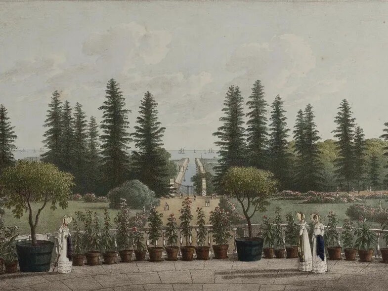 Андрей Мартынов. Вид на Финский залив с балкона Ораниенбаумского дворца (фрагмент). 1821-1822. Государственный Эрмитаж, Санкт-Петербург