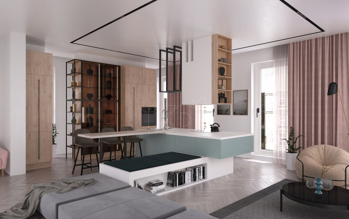 Оригинальный дизайн кухни «Стоун Колор»