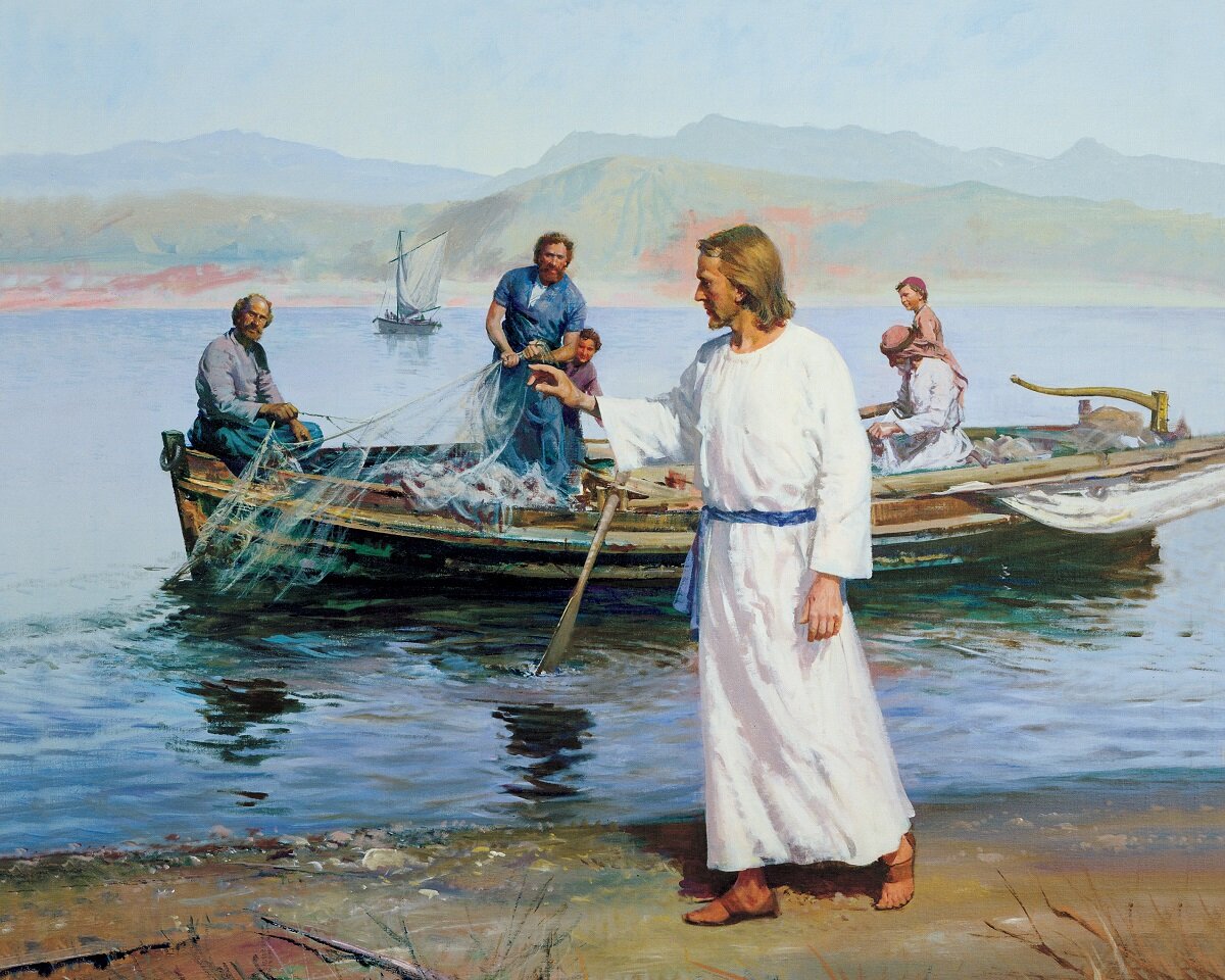 Однажды утром, на берегу Галилейского моря, Христос закончив наставлять собравшийся народ, обратился к рыбаку Петру и сказал ему: "Отплыви на глубину, и закиньте сети свои для лова" Лк.5:4.-3