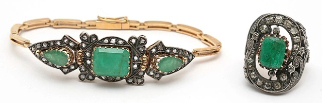 Браслет и кольцо «Изумрудные острова».