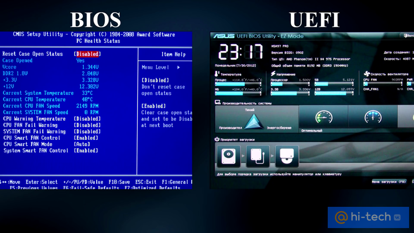    Внешний вид BIOS и UEFI существенно отличается. YouTube / @HardTales