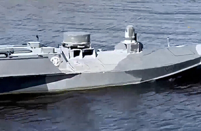    Надводный украинский беспилотник «Морской малыш».Security Service of Ukraine/Reuters