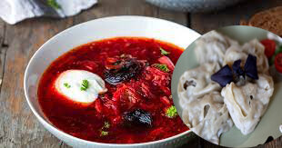 манты и борщ