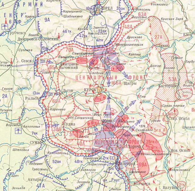 Курская битва карта боевых