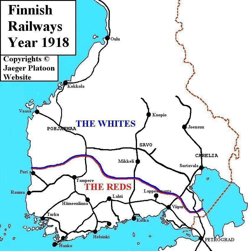 Гражданская война в финляндии карта