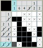 Этап решения японского кроссворда №4