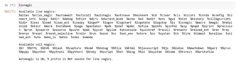Результат команды “%Ismagic”