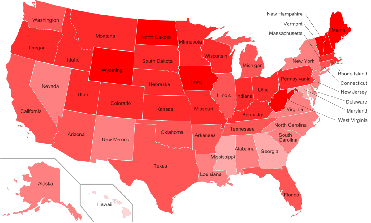 Самый штат сша. Самые белые штаты США карта. 50 Штатов USA. Белое население по Штатам США. Белые в Америке по Штатам.