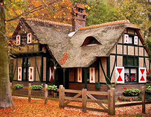 Современные технологии и инновационные материалы вносят определенные коррективы в процесс строительства коттеджей в стиле фахверк. Основой дома может служить каркас из дерева, металла или ж/б изделий. Свободное место между балками заполняют ячеистым бетоном и утеплителями. Процесс строительства дома значительно ускорится, если использовать сборные панели и плиты из полипропилена. Обычные окна повсеместно заменяют стеклопакеты. 