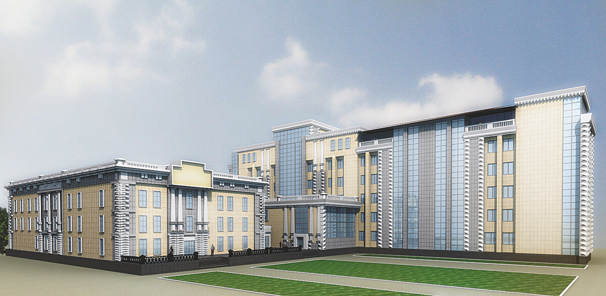 Проект реконструкции гостиницы Арт-Сити, со строительством ресторана (г. Волгодонск)  * слева здание краеведческого музея..