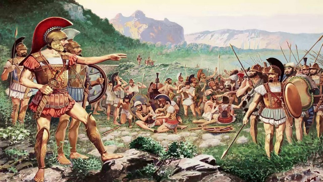 Один из спартанских царей отдаёт приказ воинам, фото из сети