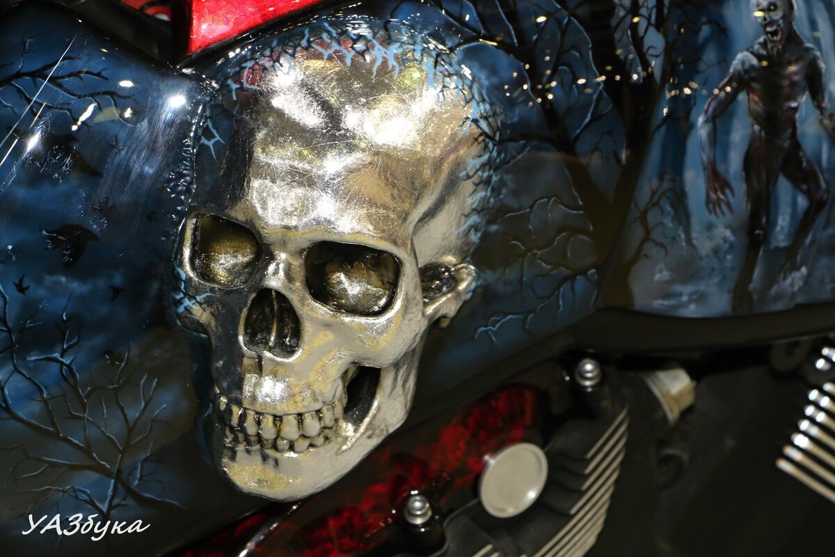 Трехмерный череп это уже даже не аэрография, а какая-то скульптурная композиция
