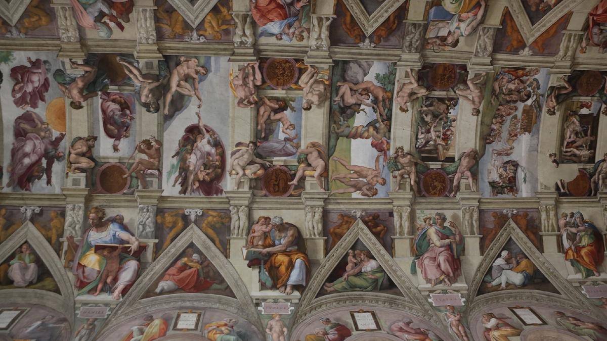 Роспись потолка Сикстинской Капеллы.
