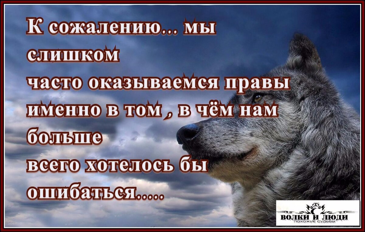 К сожалению мы очень часто оказываемся правы в том