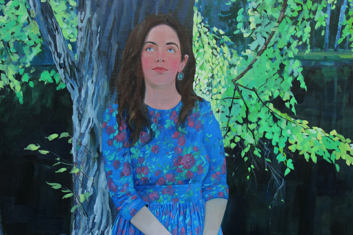 У пруда. Фрагмент. Художник Сергей Некрасов