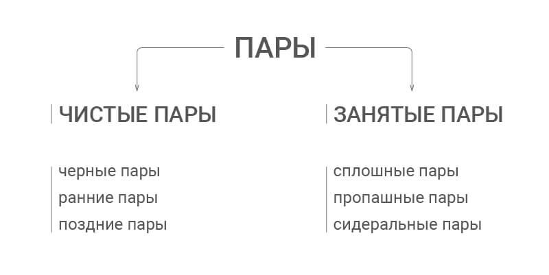 Классификация видов паров