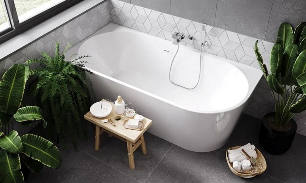 Асимметричная ванна, правила выбора угловых ванны - фото