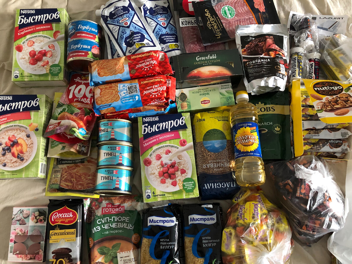 Раскладка по питанию: 7 человек на три дня