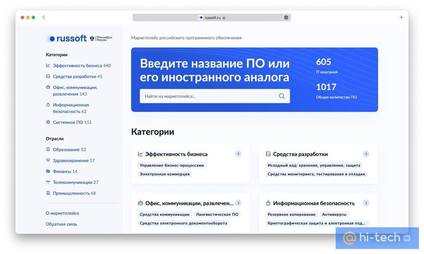    Так выглядит главная страница Russoft.