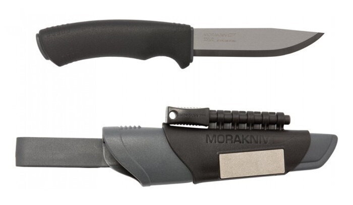 Нож с фиксированным лезвием Morakniv Bushcraft Survival, сталь Sandvik 12C27, рукоять пластик/резина