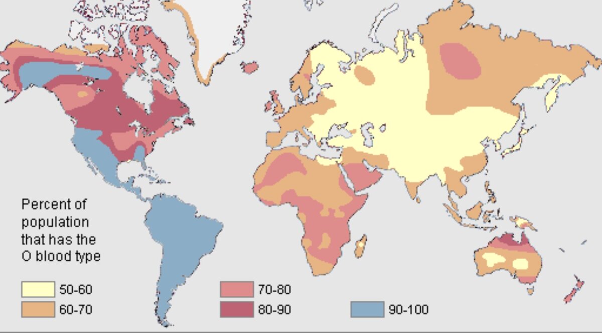 Группы крови по странам мира карта