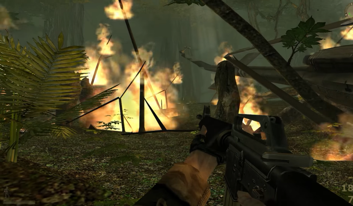 Горящий вертолет