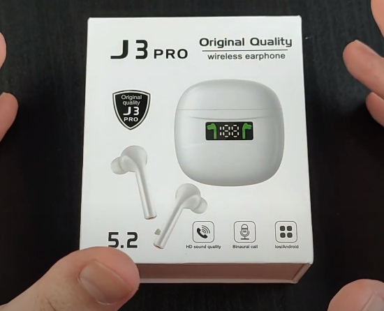 упаковка наушников J3 Pro